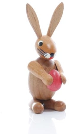 Rudolphs Schatzkiste Osterfigur Osterhase rot BxHxT ca 2,5 x 6,5 x 3,5cm NEU Osterdeko Osterhasenfigur Ostern Korb Osterei Frühling Erzgebirge Seiffen Hase