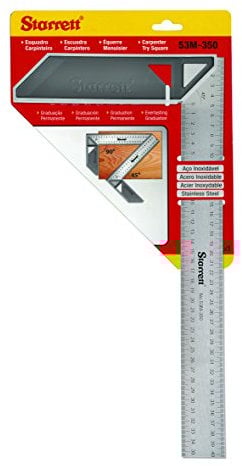 Starrett K53M-350-S Tischler Try Quadrat für die Holzbearbeitung – 350 mm metrischer Satz Vierkant