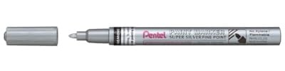 Pentel MSP10 Paint Marker, Fine 2.9mm Bullet Tip, Metallic Silver ink (Pack of 12)