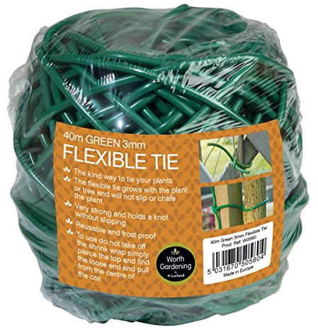 W0580 Garland 40 Metre Flexible Tie Green 3 Millimeter Wide