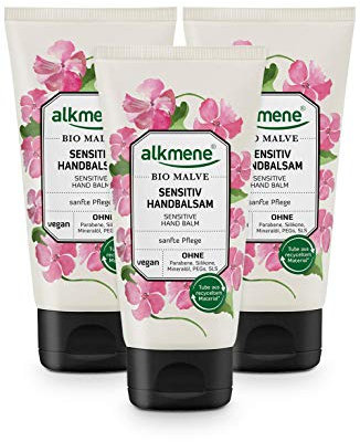 alkmene Sensitiv Handbalsam mit Bio Malve, Handcreme, für sensible Haut, 75 ml - 3er Pack (3 x 75 ml)