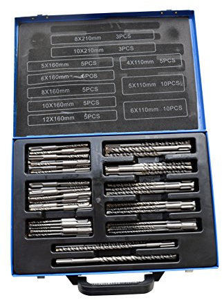 56 Teiliges SDS Hammerbohrer Set Metallkoffer Steinbohrer Betonbohrer HM-Bohrer