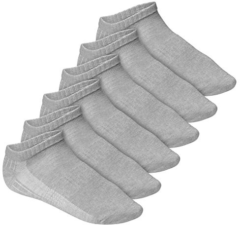 Footstar Damen & Herren Fitness Sneaker Socken (6 Paar) - Grau 47-50