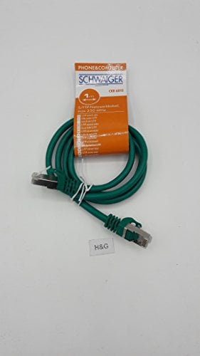 SCHWAIGER CKB6010 059 Netzwerkkabel 1 m Cat6 SF/UTP (S-FTP) Grün – Netzwerkkabel (1 m, Cat6, SF/UTP (S-FTP), RJ-45, RJ-45, Grün)