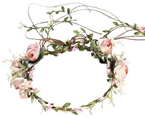 Clevoers Blumenkranz Blumenkrone Blumenkränze Blumenstirnband Blumen Stirnband Hochzeit Haarkranz Krone - Frauen Mädchen Blumenkranz Haare für Hochzeit Party