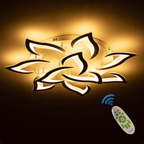 Modern Deckenleuchte Wohnzimmerlampe LED Dimmbar Deckenlampe Esszimmerlampe Deckenlicht Mit Fernbedienung Designer Decken Leuchte Eisen Acryl Schirm Hängeleuchte Küche Deko Licht,85cm dimming10 heads