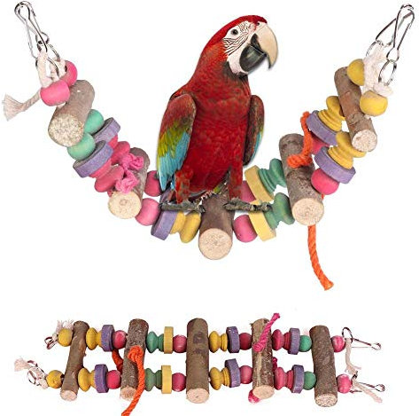 Leiter Vogel Spielzeug Hölzerne Strickleiter Regenbogen Brücke Schaukeln Holz Leiter Swing Vogel Spielzeug Hängeleiter Kauspielzeug