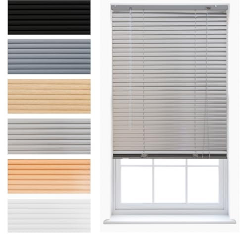 FURNISHED Jalousien aus Aluminium, maßgefertigt, für Zuhause und Büro, neu - Silber 165W x 150H cm