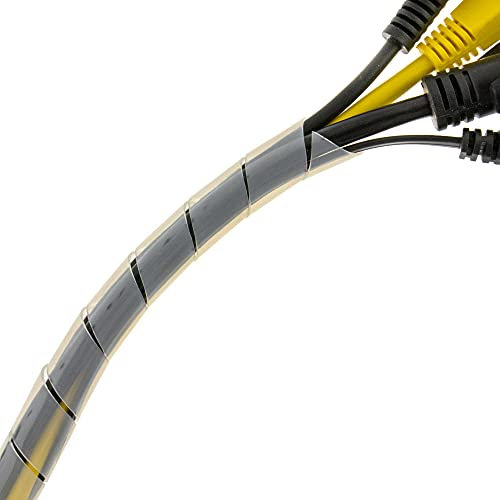 SeKi Spiralband 15-100mm 10 Meter Transparent, Flexibler Kabelschlauch Spiralschlauch Kabel-Schutz; Zum Bündeln von Kabeln