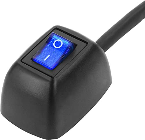 Taiss 60cm pastentyp schalter 12v Auto Druckschalter EIN/AUS kfz wippschalter 12v beleuchtet SPST DC12v/24V für Auto Boot Marine Truck RV (mit LED blaues Licht) FH016