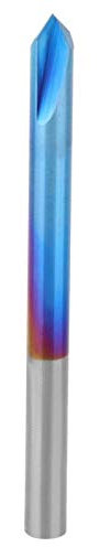 Fasenfräser, 90 Grad Fasenfräser 2 Schneiden Blaue Beschichtung Wolframstahl Hartmetall Handbetätigtes Werkzeug zum Anfasen von gewöhnlichen bearbeiteten Teilen(4*50mm)