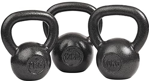 MAX STRENGTH Cast Iron Kettlebell Weight Set for Home Gym Fitness Training in Black Powder Coated Macebell For Cardio Workouts Fat Loss Fitness Exercises Extreme Training (8)