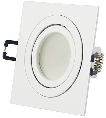 6x LED Einbaustrahler Set Weiß eckig 7,5 Watt dimmbar warmweiß 230V GU10 - Einbauleuchte schwenkbar aus Aluminium - 75-85mm Bohrloch 92x92mm Einbau-Spot Decken-Strahler