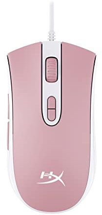HyperX Pulsefire Core, Mouse Gaming Cablato, Illuminazione RGB, 7 Tasti Personalizzabili, 6200 DPI, Resistenza fino a 20 Milioni di Clic, Simmetrico, Compatibile con Varie Piattaforme, Bianco/Rosa