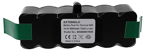 EXTENSILO 1x Batterie Compatible avec iRobot Roomba 640, 671, 665, 675, 652, 681, 677, 614, 680, 670, 676, 615 aspirateur (5000mAh, 14,4V, Li-ION)