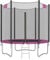 SONGMICS Trampolino da 183 cm, Trampolini Elastico 6 Piedi con Rete di Recinto, Tappeto Protettivo, Palo Alto 180 cm, Struttura Metallica, Nero e Rosa STR061P01V1