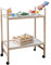 Carrello Multiuso, 2 Ripiani, 100% Legno Faggio, 34x60x83h cm, Con Rotelle, Made in Italy