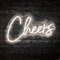 Cheers Neonschild für Wanddekoration, Hausbar, Club, Party, Kaffee, Business, Cocktail, Bar, Männerhöhle, offenes helles LED-Bar-Schild, USB-betrieben mit Metallkette, 43,2 x 24,1 cm, warmes Weiß Weiß