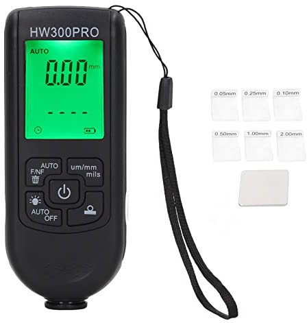 Goshyda Digital Coating Thickness Gauge, Portable Paint Thickness Meter, Automatic Shutdown Function, 0 to 2000UM Range, Coating Measuring Tool for Car Laboratory (Black)