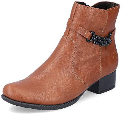 Rieker Damen Biker Boots 78676, Frauen Stiefeletten,halbstiefel,Kurzstiefel,uebergangsschuhe,uebergangsstiefel,flach,Stiefel,braun (22),39 EU / 6 UK