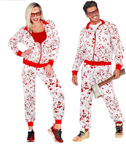 W WIDMANN MILANO Party Fashion - Kostüm Trainingsanzug, Halloween, 80er Jahre Horror Outfit, Jogginganzug für Karneval & Party