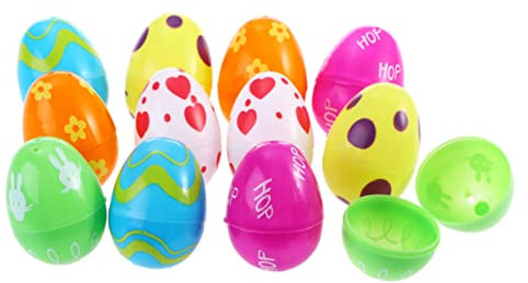 Toyvian 12 Stück Ostereier Ornamente Osterkaninchen Spielzeugkorb Ostereier Zum Bemalen Tragbare Shampoo-Schüssel Osterkorb Kinderkorb Körbe Befüllbare Ostereier Bemalte