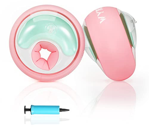 WYRIAZA Schwimmflügel Kinder Baby Schwimmhilfe - Rund Rosa Schwimmscheiben Pink ab 1 Jahr Extra Kleine XS Born 1 2 3 Jahre Monate Scheiben 6 bis 20Kgs Mädchen Jungen 3 Kammern Aufblasbar (XS, Rosa)
