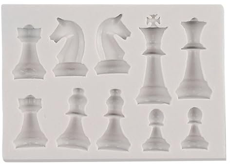 Worparsen Molde de silicona con forma de ajedrez internacional para chocolate, caramelos, fondant, bricolaje, resina epoxi, molde para hornear, decoración al azar