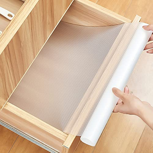 AiQInu Tapis Fond de Tiroir Antiderapant,Tapis de tiroir EVA Non-Adhésif,Tapis de Frigo Transparent Étanches Peut être Coupé en Taille pour Protection Tiroir Cuisine Placard Etagere