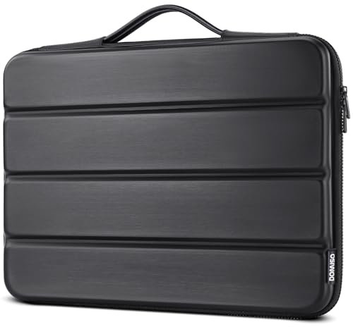 DOMISO 15,6 pollici Custodia per laptop da con manico Custodia protettiva in EVA impermeabile antiurto per 16 MacBook Pro/Max M2 M1 2019-2023,15-16 HP Asus Dell Laptop,Dell XPS 15, Nero