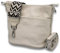 ADEL Damen Umhängetasche Echtes Leder LINA Handgemachte Crossbody Bag 4 Fächer Schultertasche mit Ledergurt + Breitem Gemustertem Riemen wasserdichte Stylische Made in Italy (Beige)