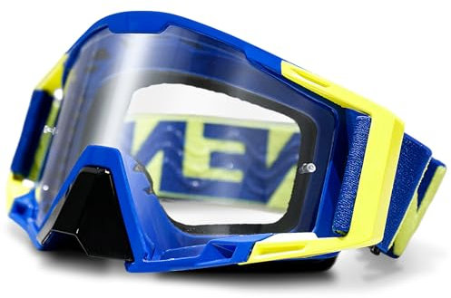 NENKI Motocross Brille mit Nasenschutz, Motorradbrille für Brillenträger, UV-Schutz Crossbrille für Damen Herren, MX MTB Brille, winddicht/beschlagfrei