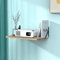 DAWASAPAT Projector Shelf, Projector Wall Mount Floating Shelf, Projector Mount, Deep Shelves with Large Storage for Living Room, Kitchen, Office, Bathroom, Bedroom Router Shelf with Cable Ties-Oak