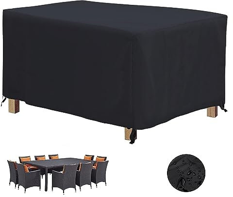 Robuste 600D-Oxford-Gewebe, wasserdichte Möbelabdeckung für Gartentisch, 200 x 150 x 75 cm