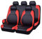 FSMFDC 9 Stück Autositzbezüge für Nissan Juke/Juke Nismo RS 2010 2011 2012 2013 2014 2015 2016 2017 2018 2019, Autositzbezüge Set Leder Wasserdicht Bequem Verschleißfest Auto Zubehör,Red