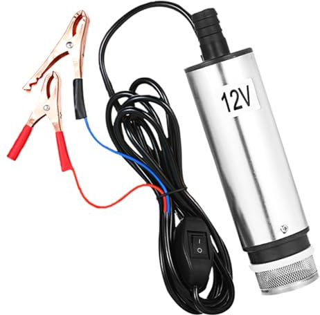 Pompe Submersible DC 12V/24V, Pompe de Transfert D'huile, D'eau et de Carburant, 51mm avec écran Filtrant (12V)