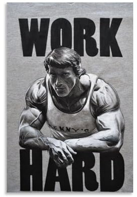 KPOKAHT Bodybuilding Arnold Schwarzenegger Gemälde auf Leinwand, Wandkunst, Poster, Rollbild, Wanddekoration, Heimposter, 50 x 75 cm