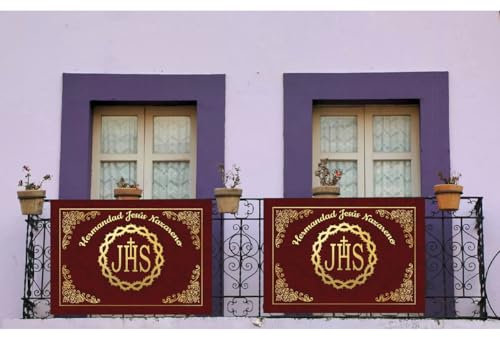 Zpubli - Balconera personalizable con texto. Resistente a la interperie, balconera para decorar, para eventos, fiestas, semana santa, navidad. (Balconera 1, 60x90)