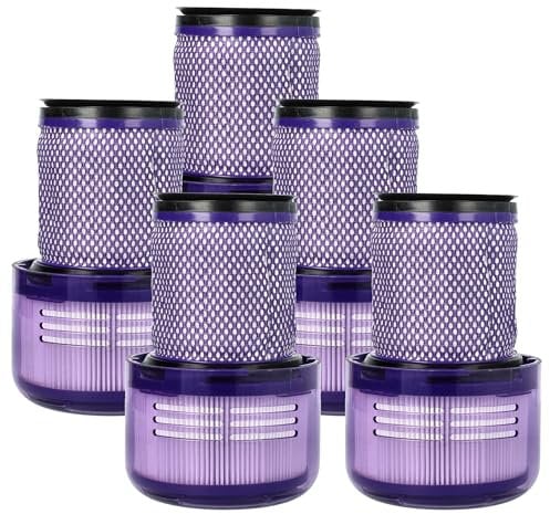 vhbw 5x filtro compatibile con Dyson V12 Slim, V12, V12 Detect Slim, V12 Detect Slim Absolute aspirapolvere - filtro HEPA lilla/bianco