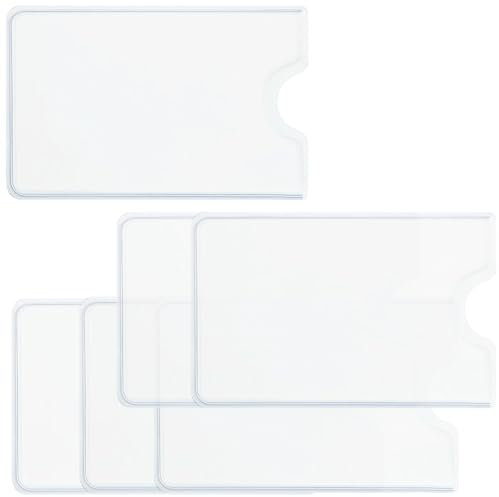 6 Pezzi Titolare Della Carta di Credito Trasparente,Custodie Protettive Porta Tessere Plastica Custodia Carta,Porta Carta D'Identità per Tessera Sanitaria,Carta Auto,Carta di Assicurazione-9 x 6 cm