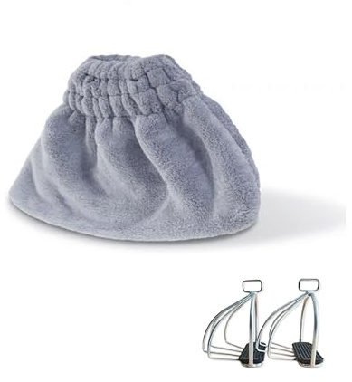 YASSINHE Stirrup Covers Stirrup Bag Stirrup Iron Covers for English Saddle Cage Safety Horse Stirrup Covers-Grey
