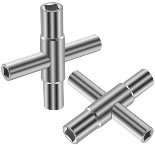 2 Stücke Heizkörper Schlüssel Set, Entlüfterschlüssel Heizung, Entlüftungsschlüssel Utilities Schlüssel, 4 Wege Entlüfterschlüssel Innenmaß 6.5mm/7mm/8mm/9mm, Für Elektrokasten Gas Wasser Schrank.