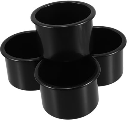 EXAOMBLE Lot De 4 Porte-Gobelets pour Voiture Camion Bateau Canapé Plateau Inclinable en Plastique Noir Réutilisable Réutilisable