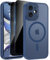 Aekyiwot Hülle für iPhone 11 Magnetische Handyhülle Kompatibel mit iPhone 11 MagSafe, mit 2 Schutzfolie Sichtschutz Privacy Schutz, Hülle mit Kameraschutz Stoßfest Kratzfest Schutzhülle, Dunkelblau