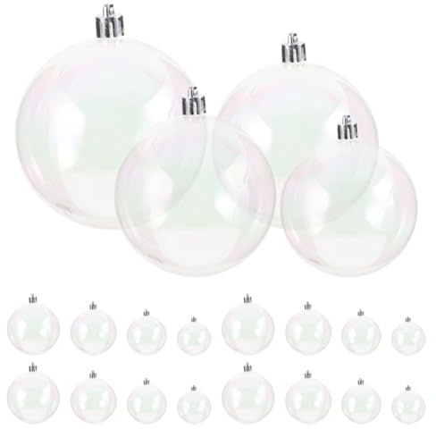 BESPORTBLE 40stücke Weihnachtsbaumkugeln Kunststoff Helle Perlmutt-Optik Klare Befüllbare Kugeln Leicht Hängend DIY Dekoration Für Festliche Weihnachtsbaum Partygestaltung