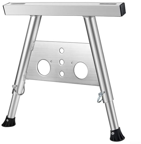 Upluxmira Stabilisateur d'échelle en acier avec plateau à outils, kit de crochet de toit réglable, échelles extensibles, pieds de sécurité antidérapants et nettoyage, argenté