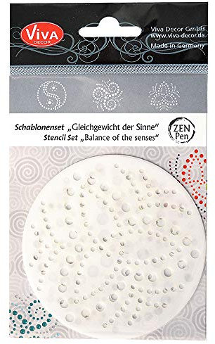 Viva Decor Zen-Pen Schablonen-Set 3-Tlg. (Gleichgewicht der Sinne, Ø 9 cm) Zeichenschablonen/Dots Schablone - Painting Tools für Dot Painting - Made in Germany