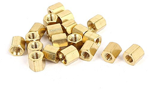 Aexit 20 Stk Musikinstrumente & DJ-Equipment M4 x 6 mm Sechskant Messing Weibliche Gewinde Musizier-Zubehör Abstandshalter Säulen