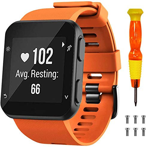 NotoCity Armband für Garmin Forerunner 35/Approach S10, Quickfit Silikon Armbänder Kompatibel mit Garmin Forerunner 35,Mehrfache Farben (Orange)