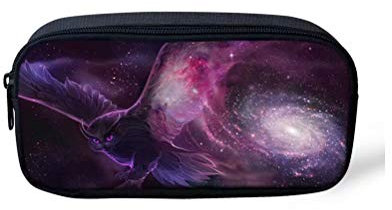 POLERO Schüleretui Galaxy Eule Muster Federmäppchen Kinder Stiftetasche Schulbedarf für Bleistift Kugelschreiber Lineal Radiergummi
